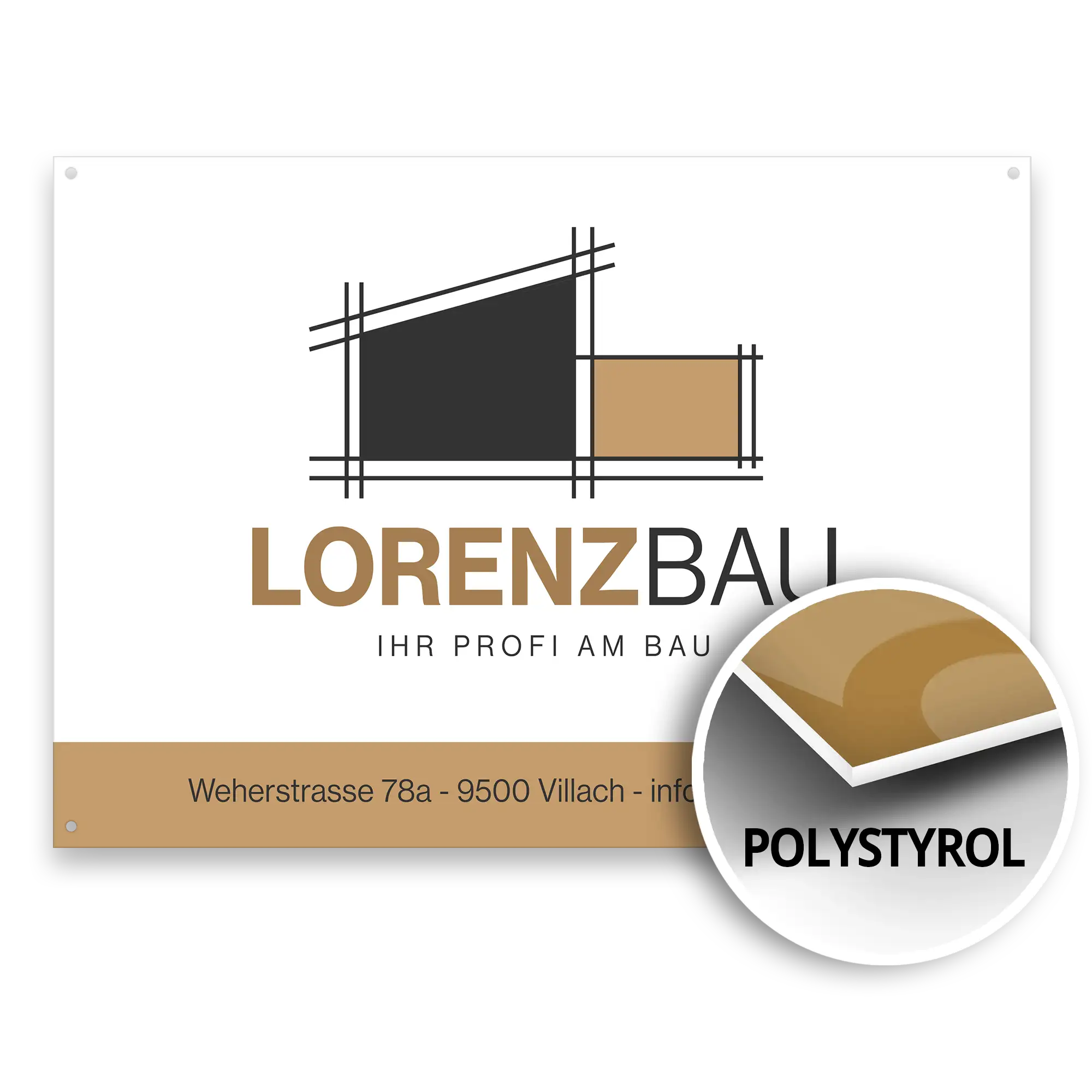 Baustellentafel Polystyrol
